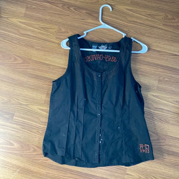 Harley Davidson button up vest - Picture 1 of 3